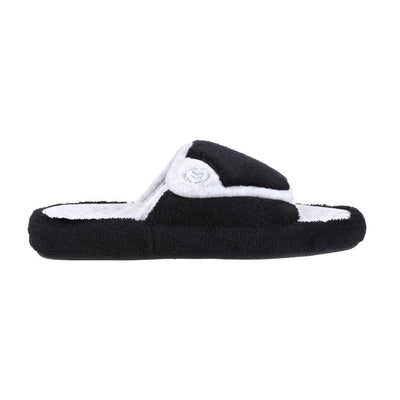 Signature Women's Microterry Spa Slide Slippers in Black Profile View