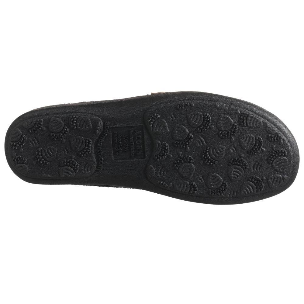 Women's Dara Boiled Wool Slippers in Charcoal Button Bottom Sole Tread