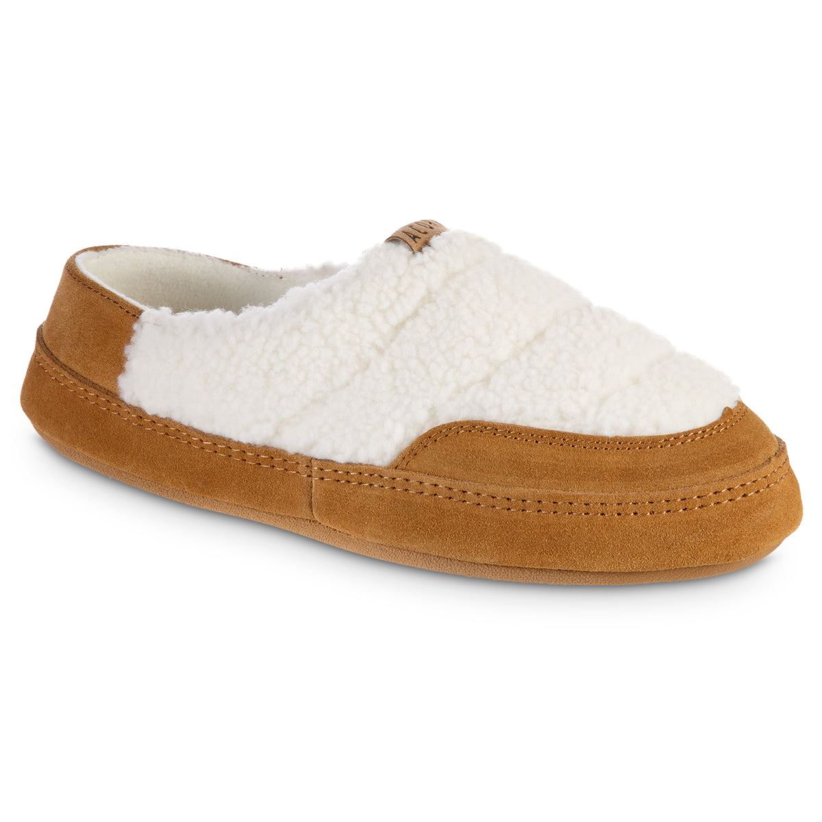 Acorn Women's Quilted Recycled Berber with Suede Hoodback Slippers