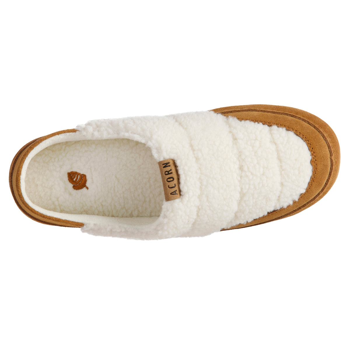 Acorn Women's Quilted Recycled Berber with Suede Hoodback Slippers