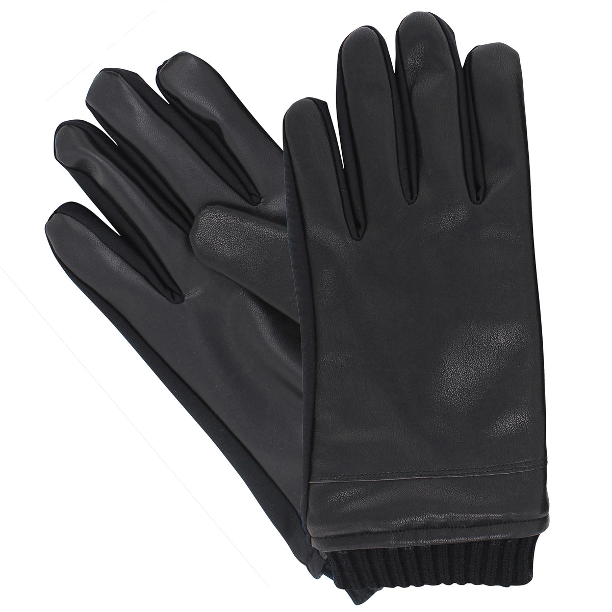 Isotoner Men's SLEEKHEAT™ Faux Nappa Glove with Ribbed Knit Cuff and smarTouch®