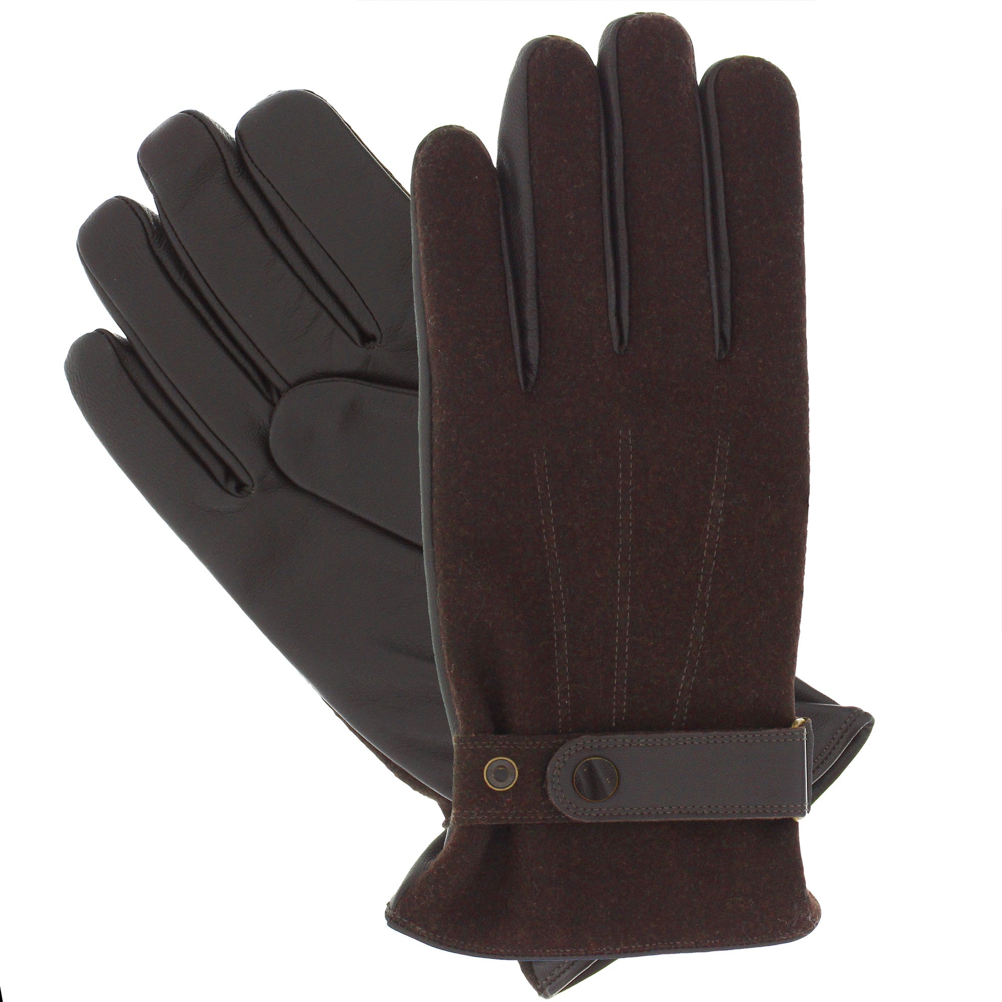 Mens leather gloves with sales strap