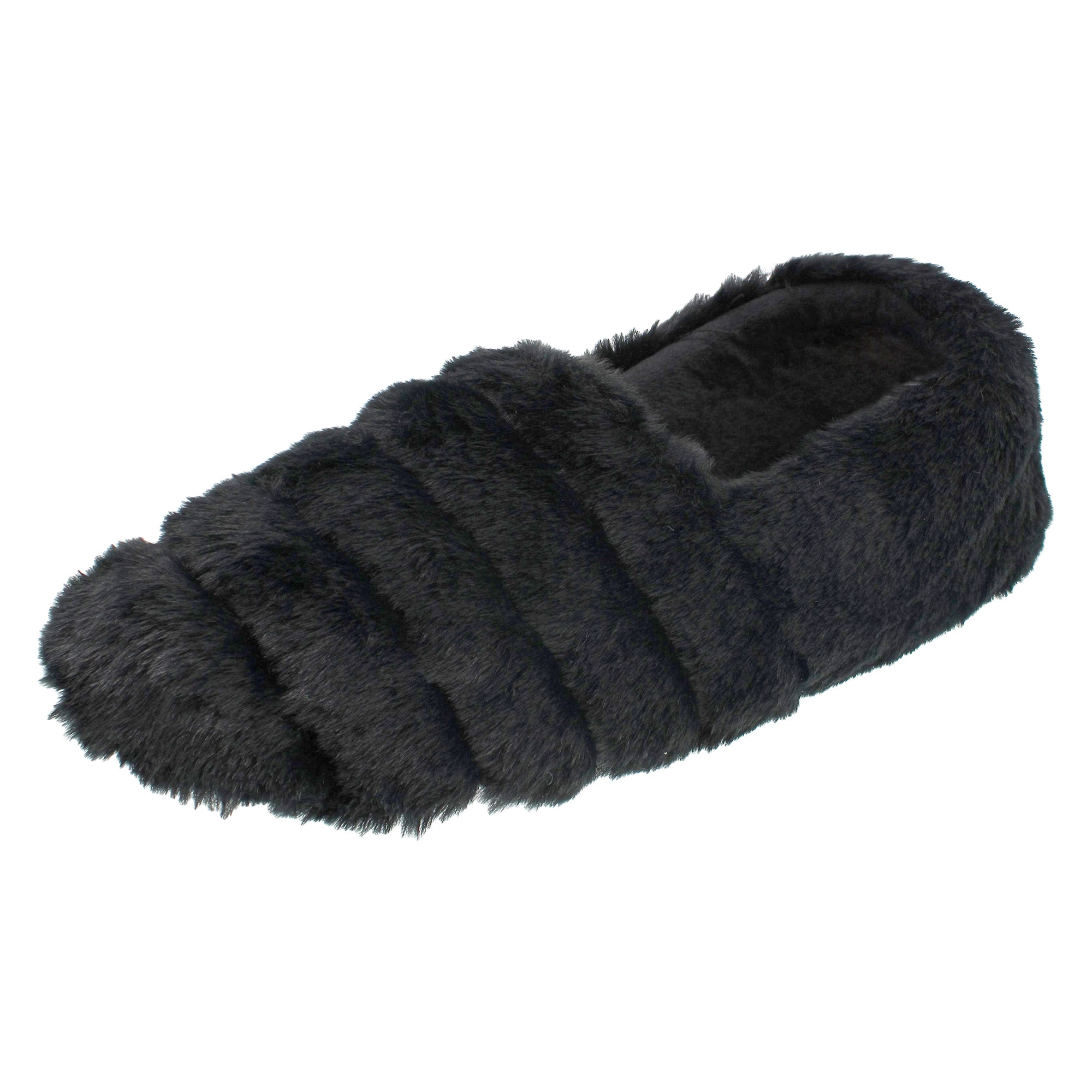 Isotoner Women's Recycled Faux Fur Espadrille Slipper with Recycled Velour Sock & Lining