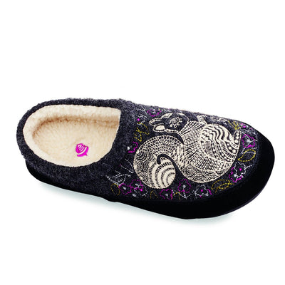Women's Forest Mule Slippers in Grey Squirrel Inside Top View