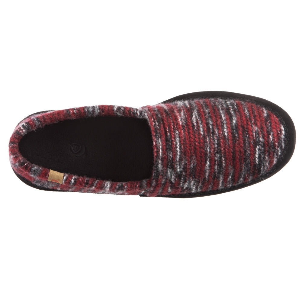 Men's Original Acorn Moccasins in Garnet Inside Top View