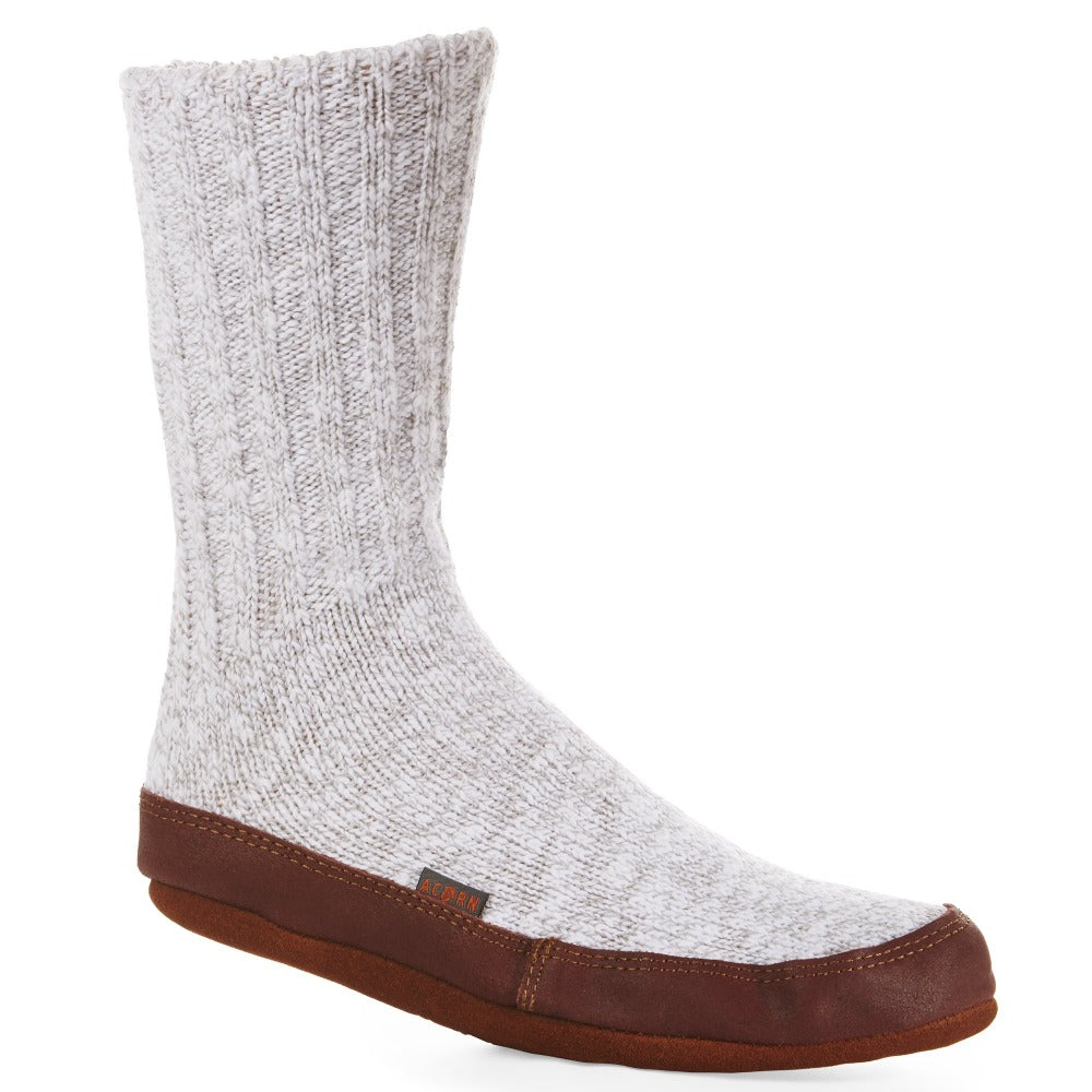 The Original Slipper Sock in Light Gray Cotton Twist Side View