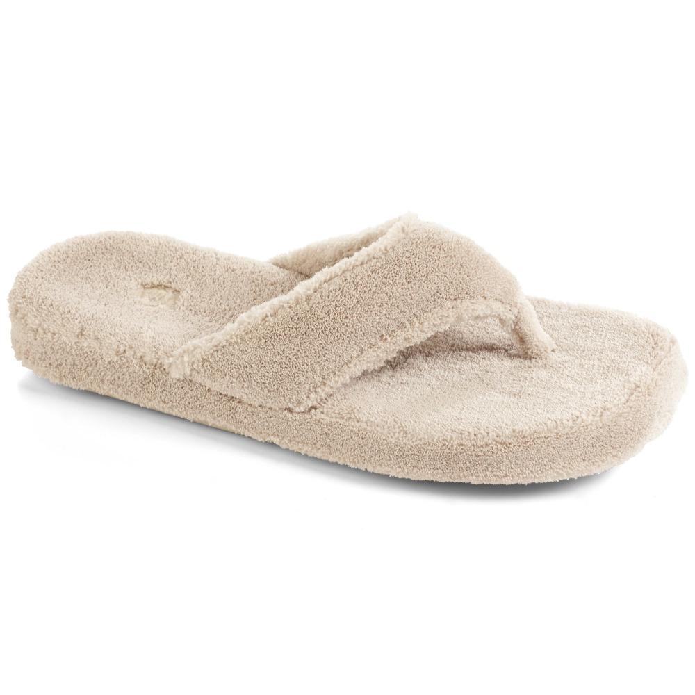 Women's Spa Thong Slippers in Taupe Right Angled View