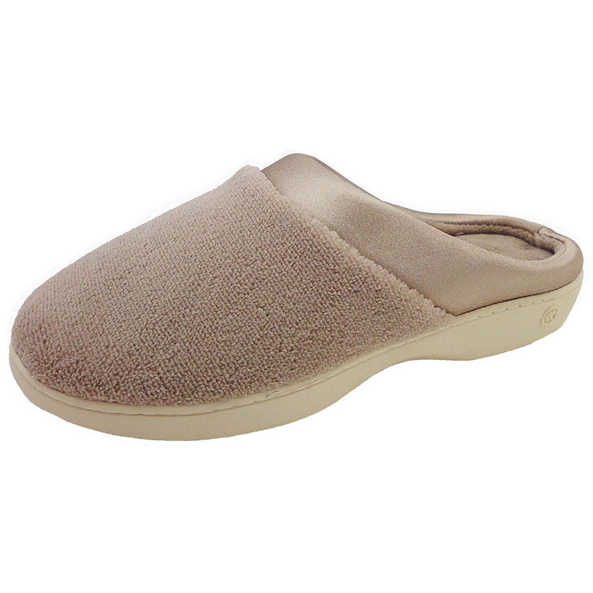 Isotoner Women's Microterry PillowStep Satin Cuff Clog Slippers for Women