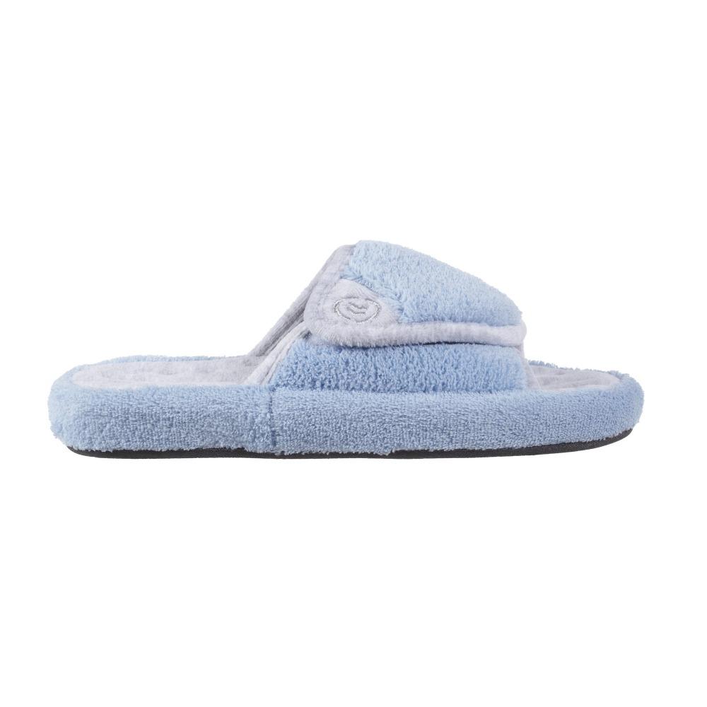 Signature Women's Microterry Spa Slide Slippers in Blue Moon Profile View