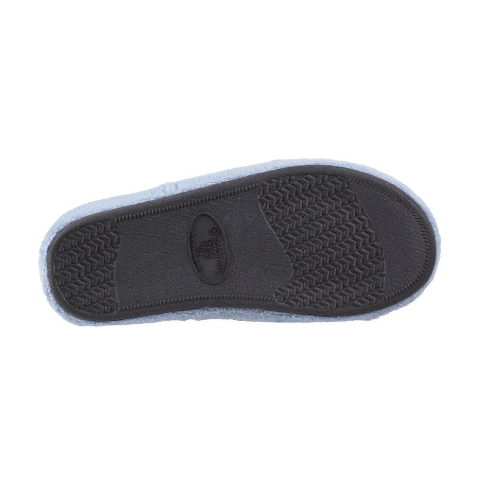 Signature Women's Microterry Spa Slide Slippers Blue Moon Sole View