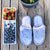Signature Women's Microterry Spa Slide Slippers in Blue Moon Lifestyle Image