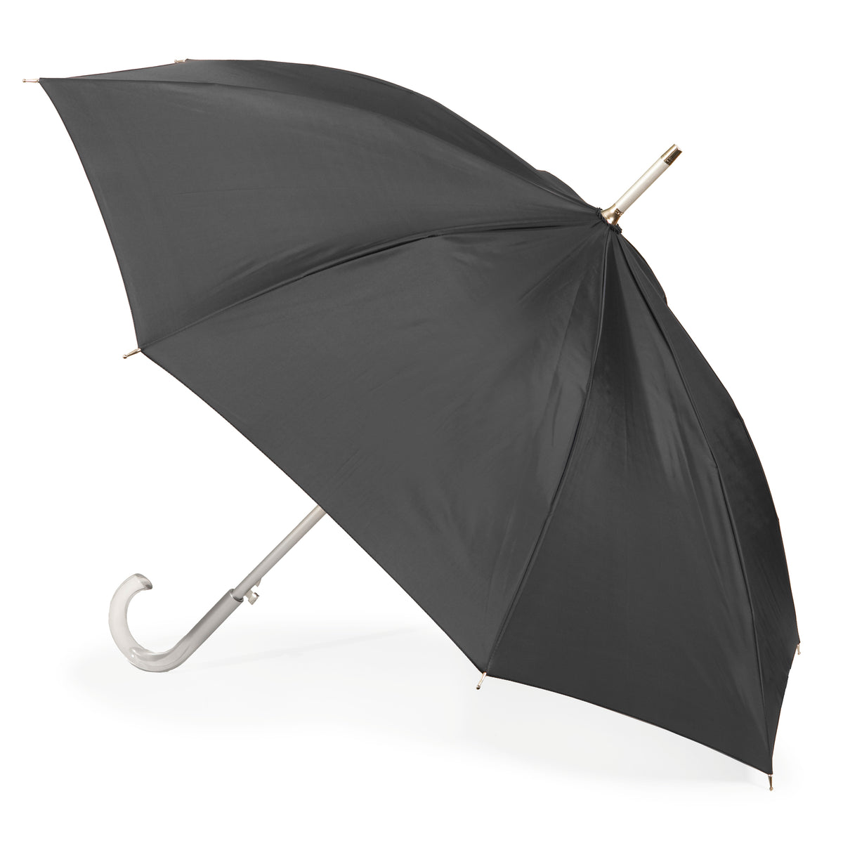 totes Automatic SunGuard™ and NeverWet® Stick Umbrella black stick umbrella side view