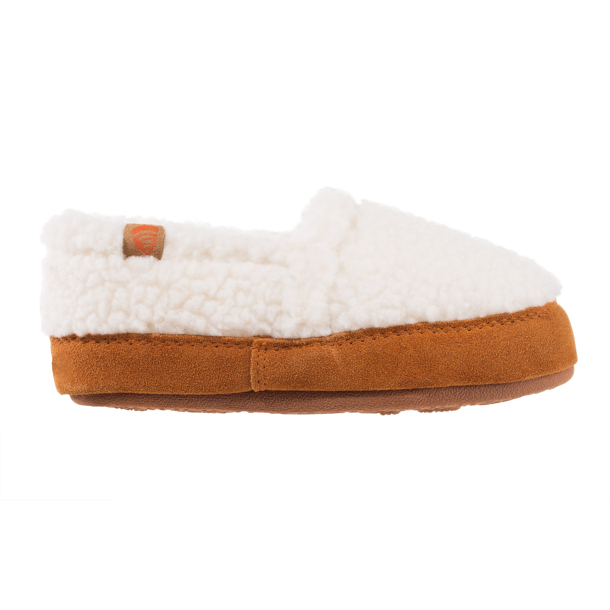 Kid's Original Acorn Moccasins in Buff Popcorn Right Angled View