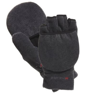 Men's Cascade Convertible Outdoor Gloves in Charcoal Pair Straight On View
