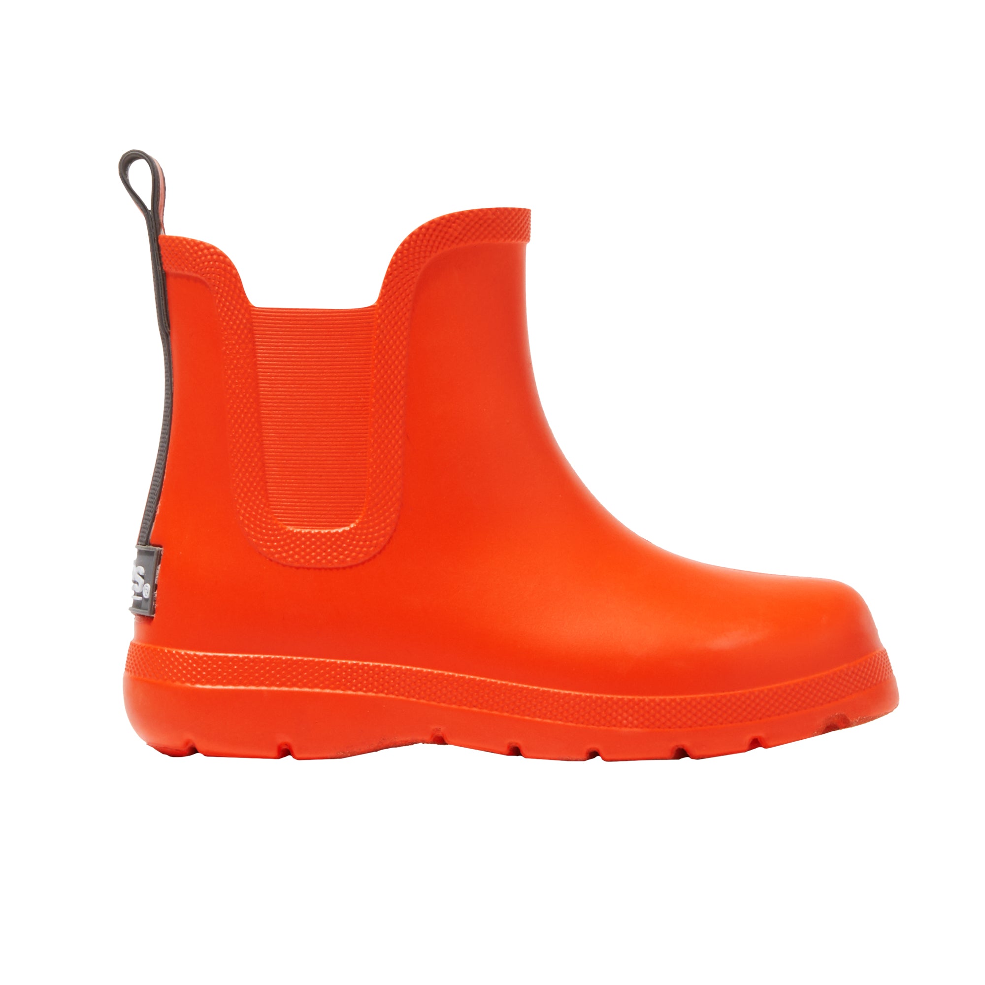 Orange rain boots toddler top